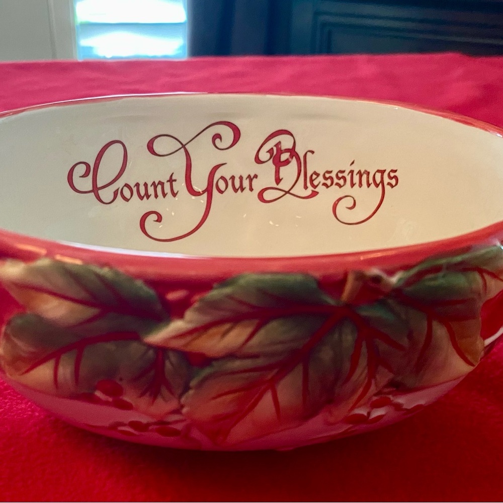 Fitz and Floyd Bountiful Holiday Bowl “Count Your Blessings”